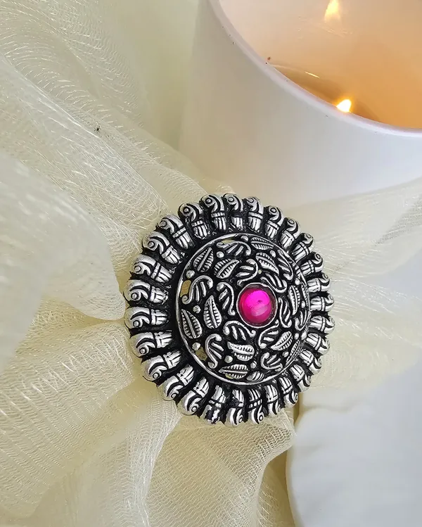 Silver_plated_gometric_oxidised_adjustable_finger_ring