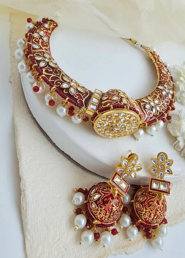 Meenakari_Pearl_Red_Choker_Set