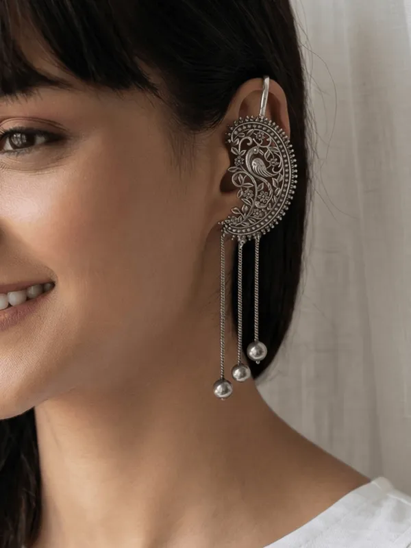 German_Silver_Peacock_Earcuff