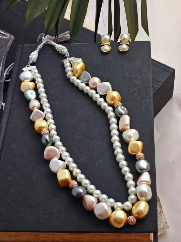 Kaira_Double-Strand_Pearl_and_Box_Cut_Stones_Necklace_with_Gold-Toned_Drop_Earrings