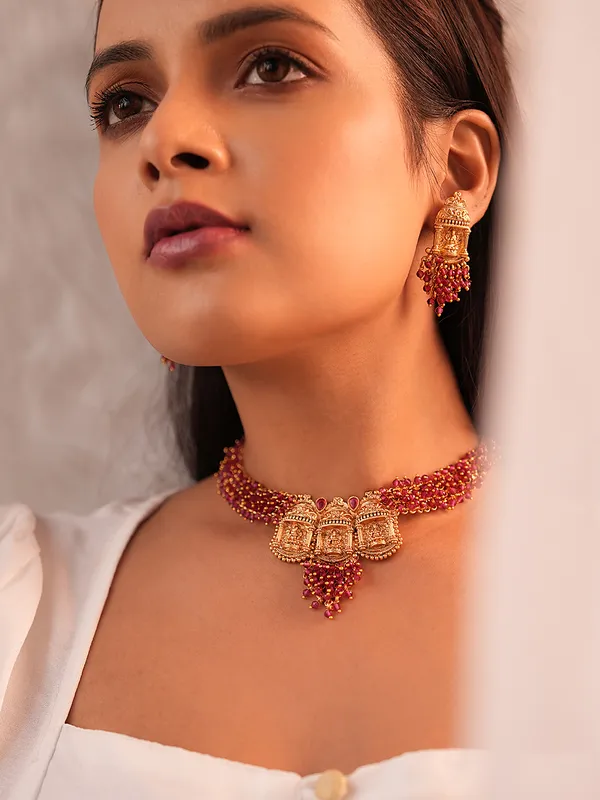 Laxmi_Rani_Wine_Beaded_Necklace_Set