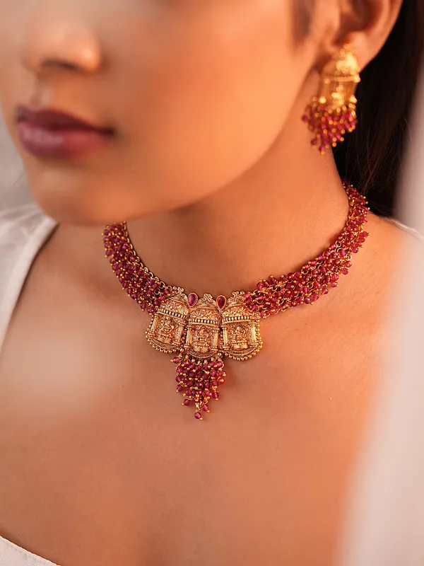 Laxmi_Rani_Wine_Beaded_Necklace_Set