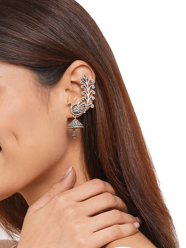 Silver_Peacock_Shaped_Ear_Cuffs
