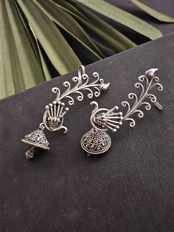Silver_Peacock_Shaped_Ear_Cuffs