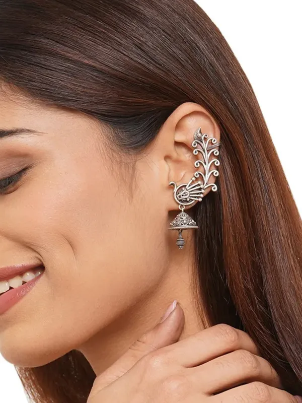 Silver_Peacock_Shaped_Ear_Cuffs