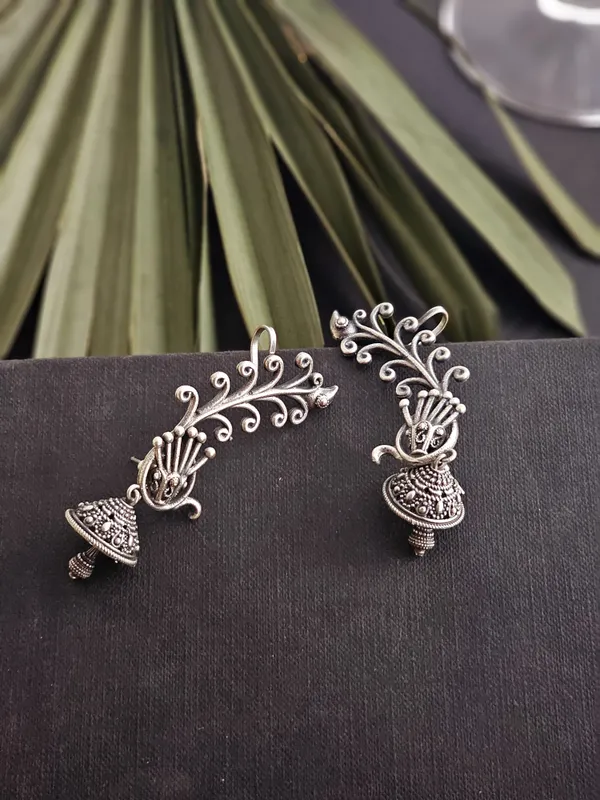 Silver_Peacock_Shaped_Ear_Cuffs