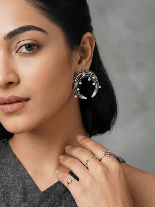 Crescent_German_Silver_Stud_Earrings