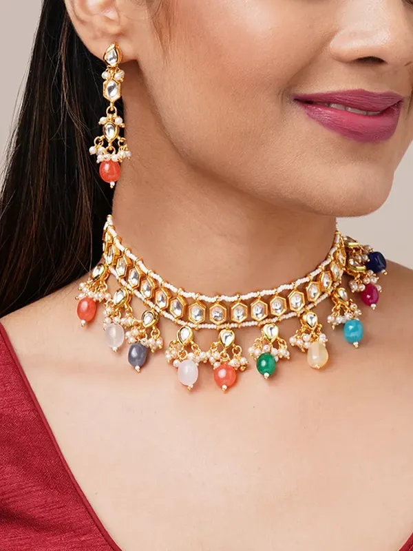 Gold_toned_multi_colour_necklace_set