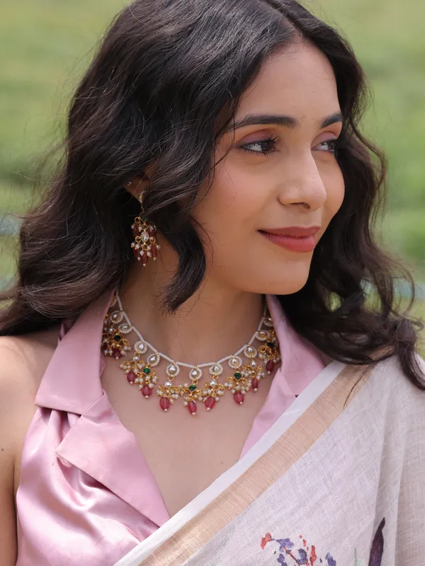 Rosy_Splendor_Pachi_Kundan_Necklace_Set