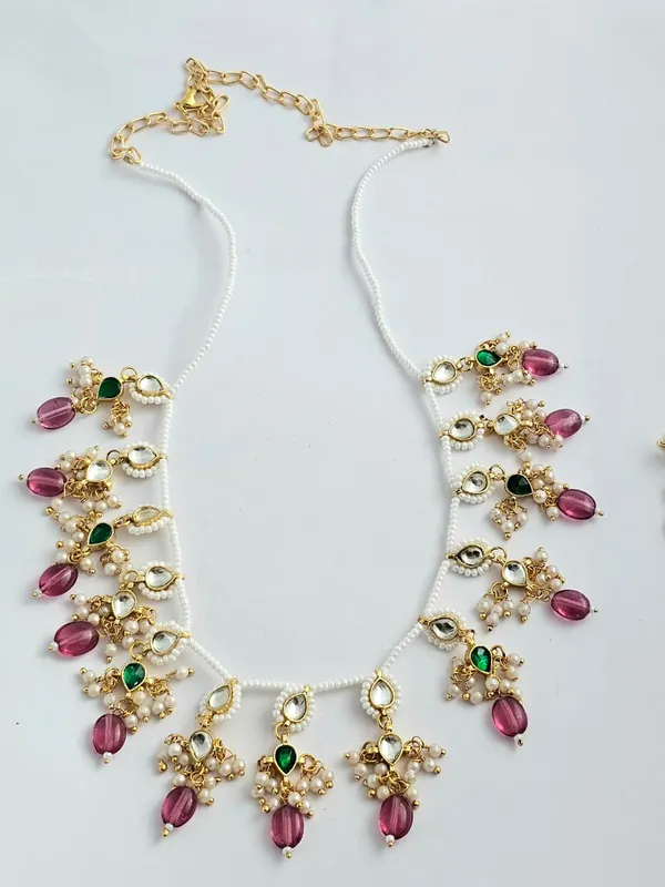 Rosy_Splendor_Pachi_Kundan_Necklace_Set