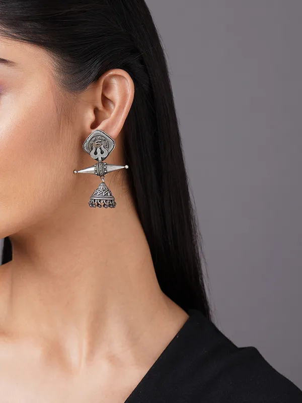 German_silver_trishul_earring