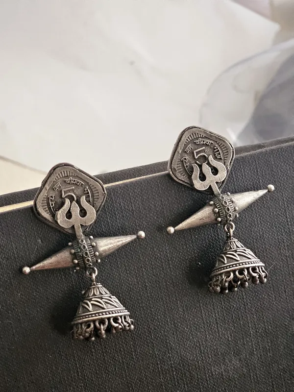 German_silver_trishul_earring