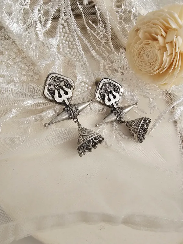 German_silver_trishul_earring