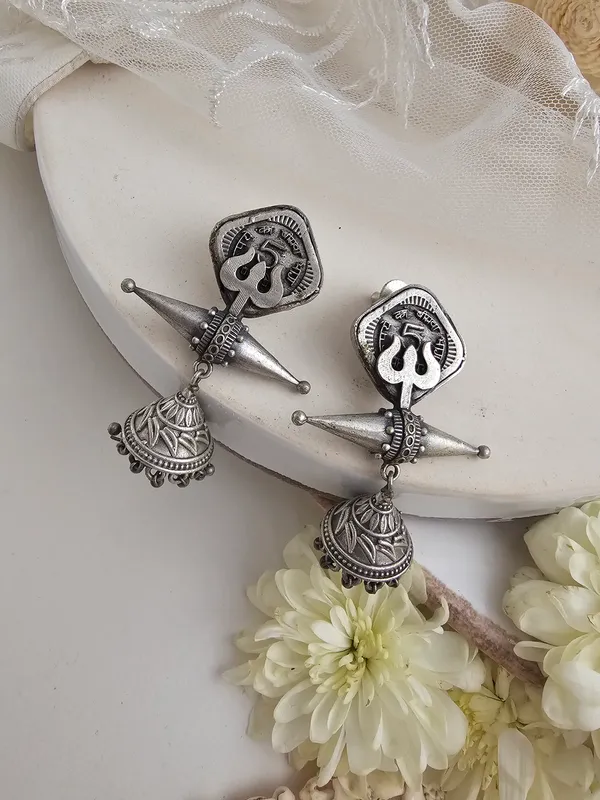German_silver_trishul_earring