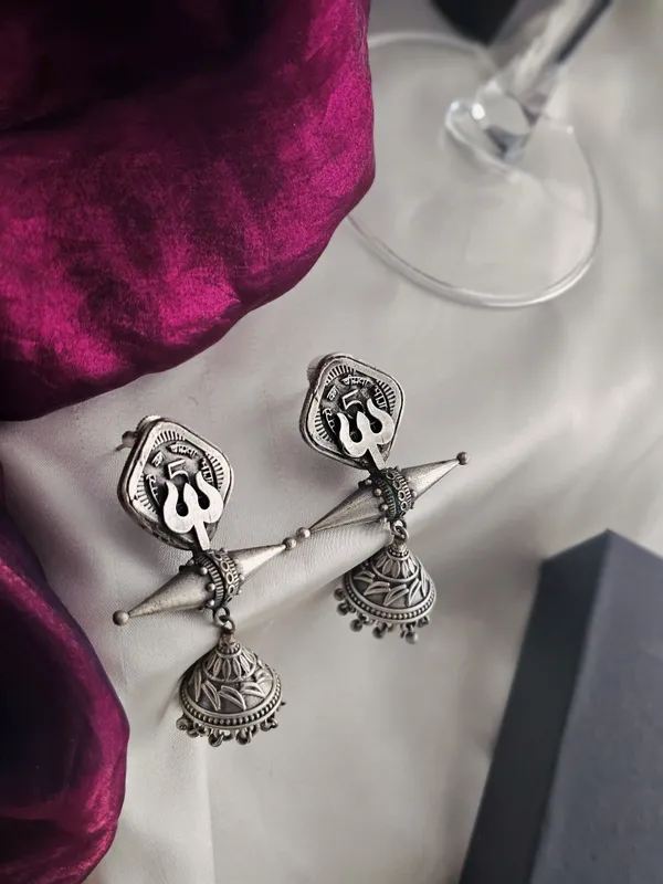 German_silver_trishul_earring