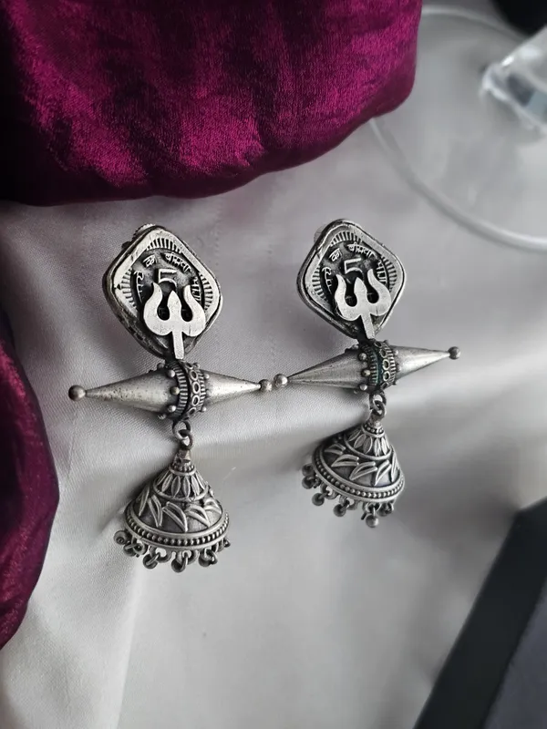 German_silver_trishul_earring
