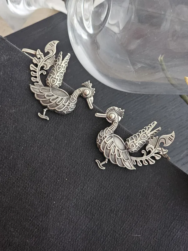 German_Silver_Peacock_Earcuff