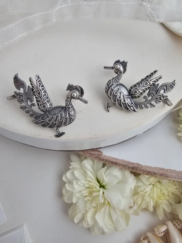 German_Silver_Peacock_Earcuff