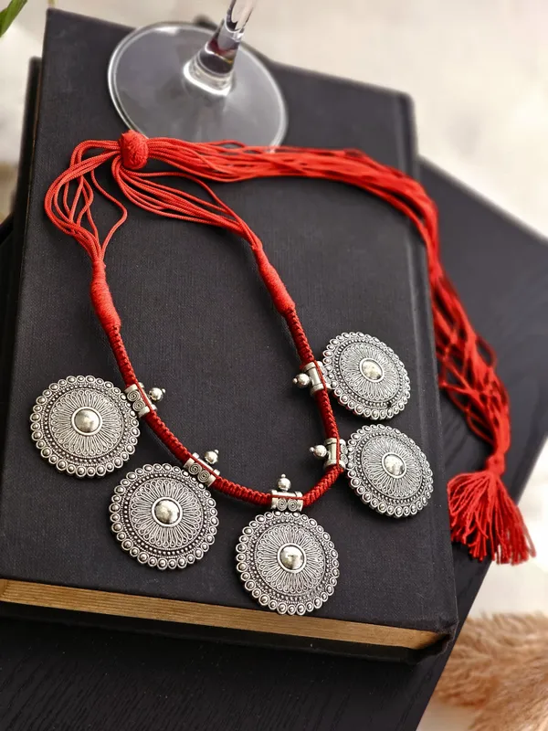 Oxidized_Red_Silver-Plated_Jewellery_Set