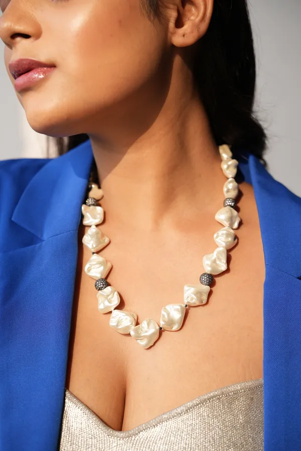 White_Semi_Precious_Stone_Necklace