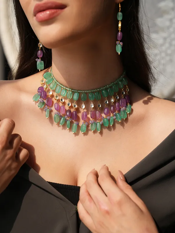 Jade_Quartz_Stone_Layered_Necklace