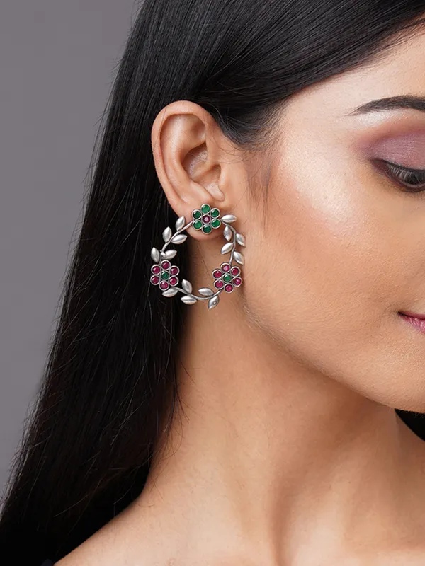 Wreath_Earrings_with_Multicolor_Gemstones