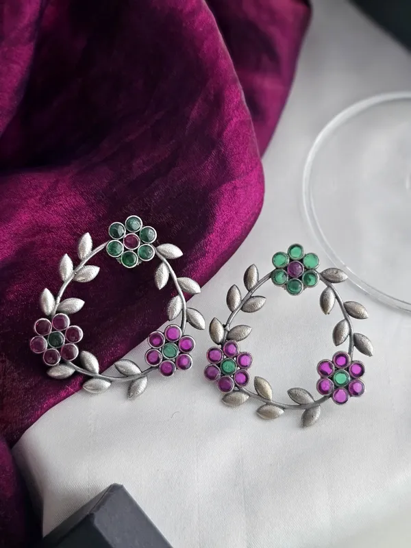 Wreath_Earrings_with_Multicolor_Gemstones