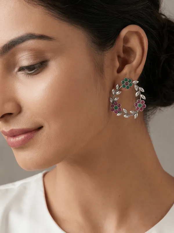 Wreath_Earrings_with_Multicolor_Gemstones