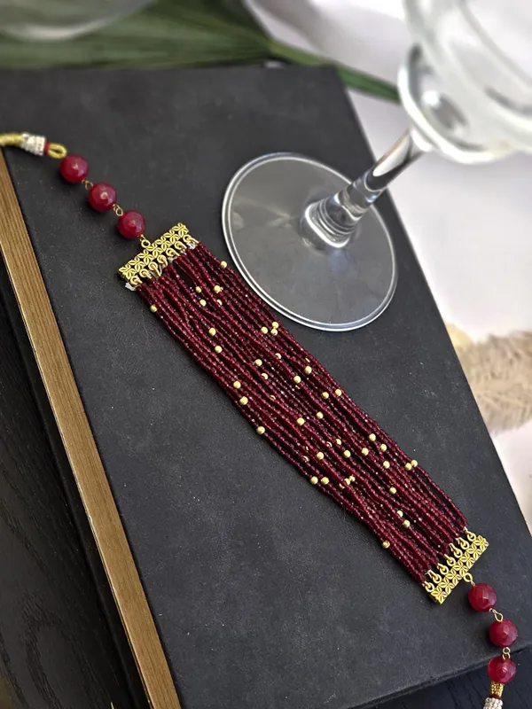 Maroon_Beaded_Choker