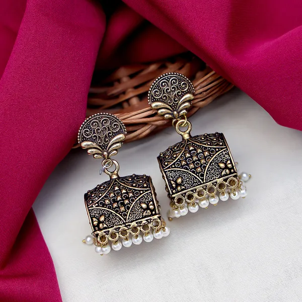 Antique_Gold-Plated_Jhumka_Earrings_with_Pearl_Detailing