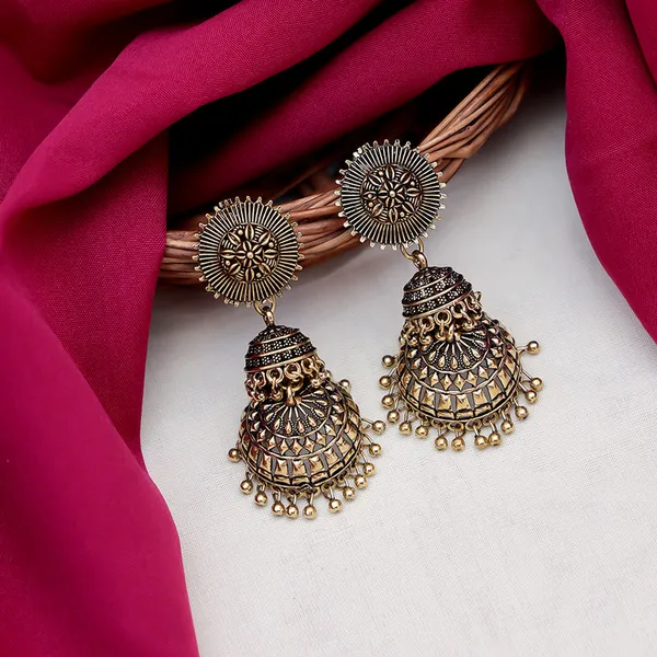 Antique_Gold-Plated_Jhumka_Earrings_with_Intricate_Design