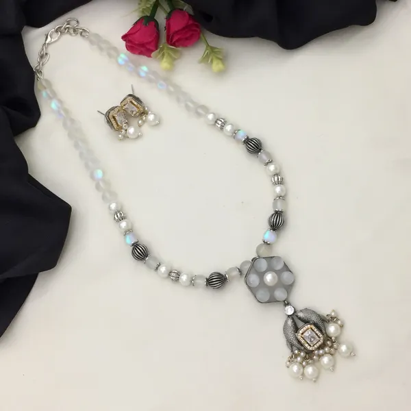 Elegant_Oxidized_Long_Chain_Necklace_Set_-_Silver,_White,_Hexagon_&_Teardrop_Design