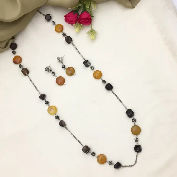 Long_Chain_Oxidised_Necklace_Set_-_Brown_&_Yellow_Beads,_Round_&_Oval_Shapes