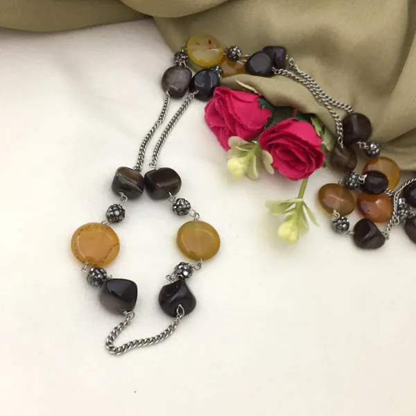 Long_Chain_Oxidised_Necklace_Set_-_Brown_&_Yellow_Beads,_Round_&_Oval_Shapes