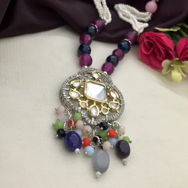 Elegant_Oxidised_Necklace_Set_with_Multicolor_Beads_and_Geometric_Pendant
