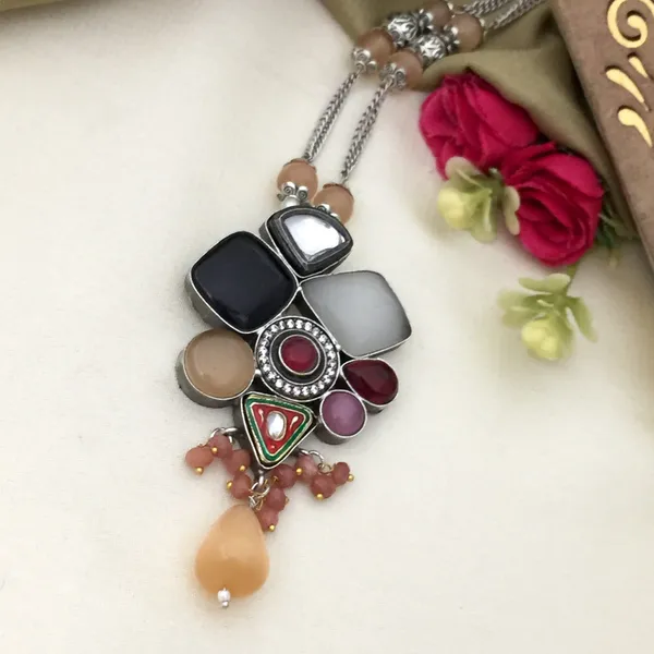Oxidised_Long_Chain_Necklace_Set_-_Multicolor_Beads_&_Geometric_Shapes