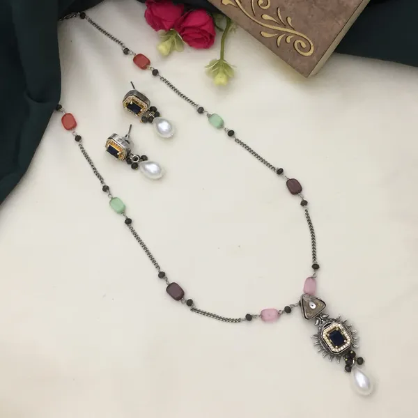Oxidized_Long_Chain_Necklace_Set_-_Multicolor_Beads_&_Geometric_Shapes