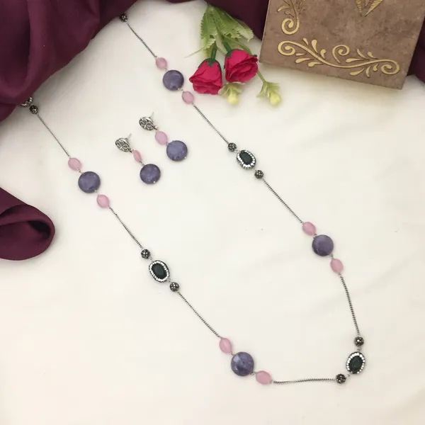 Elegant_Long_Chain_Oxidised_Necklace_Set_-_Purple,_Pink,_Black_Oval_&_Round_Beads