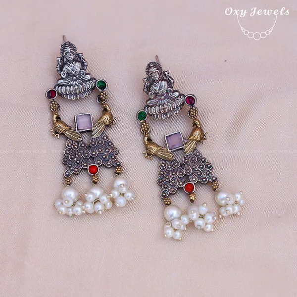 Oxidised_Dual_Tone_Silver_Necklace_Set_with_Multicolor_Stones_and_Elephant_Motif