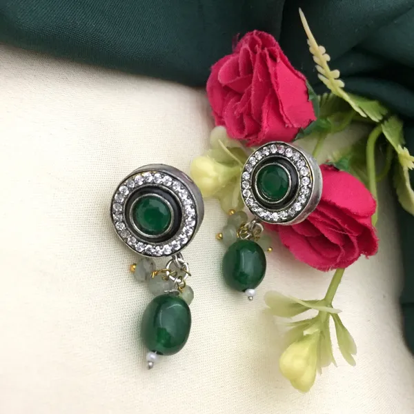 Green_and_Silver_Oxidised_Necklace_Set_with_Earrings_-_Teardrop_and_Oval_Shapes