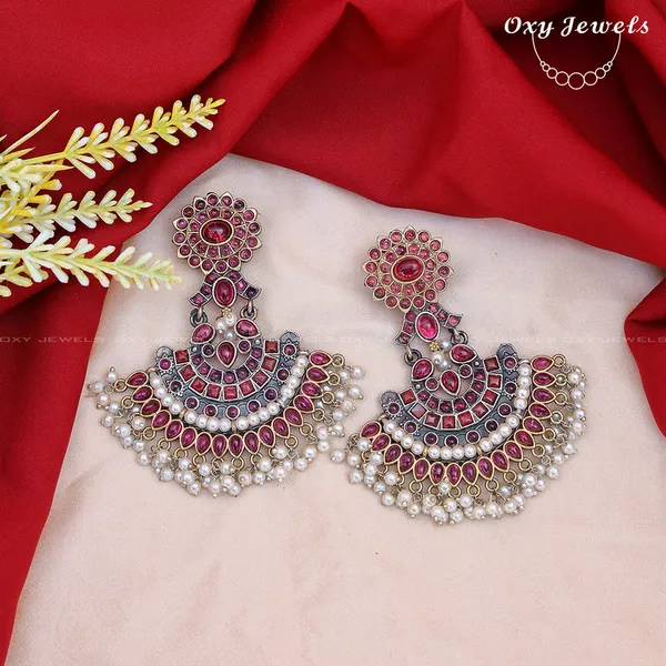 Oxidised_Dual_Tone_Pink_&_Silver_Chandbali_Earrings_with_Pearl_Accents