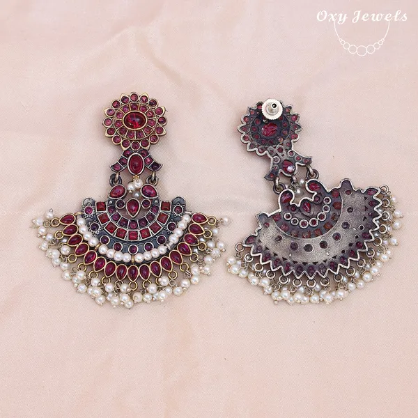 Oxidised_Dual_Tone_Pink_&_Silver_Chandbali_Earrings_with_Pearl_Accents