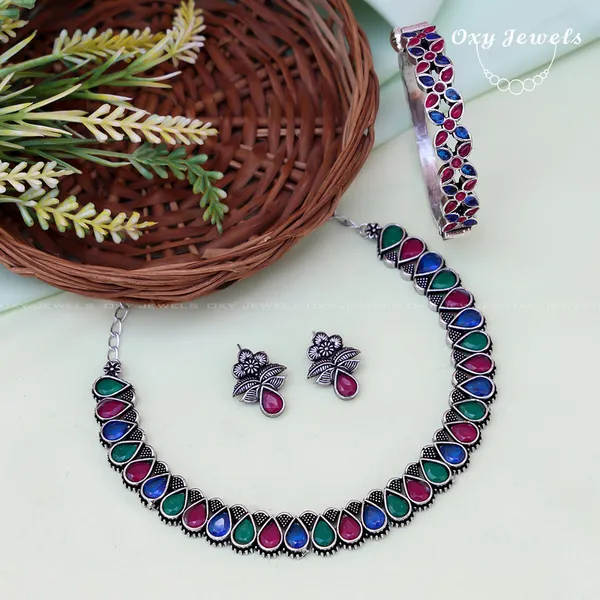 Elegant_Multicolor_Teardrop_Necklace,_Earrings,_and_Bracelet_Set_-_Oxy_Jewels
