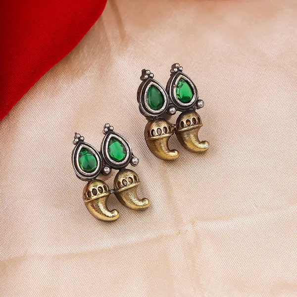 Pack_of_2_-_Dual_Tone_Earrings_with_Colorful_Gemstones_and_Pearls