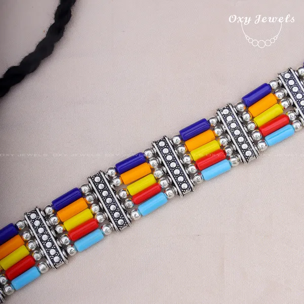 Multicolor_Oxidized_Silver_Choker_Necklace