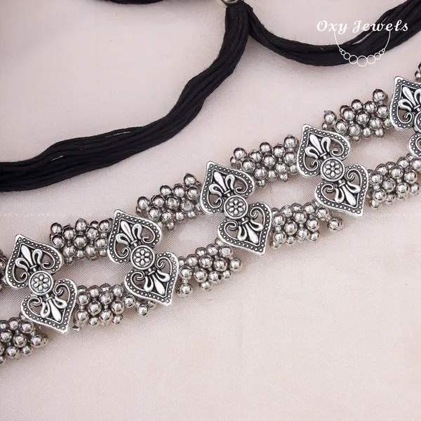 Antique_Silver_Oxidized_Floral_Choker_Necklace_–_Intricate_Black_Thread_Design