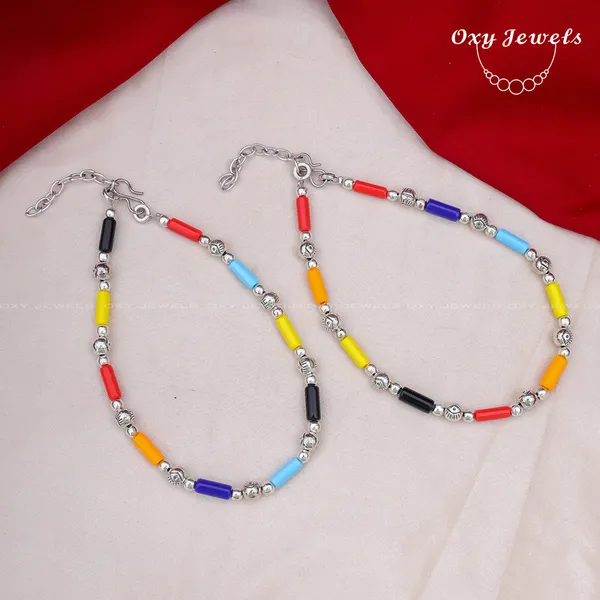 Vibrant_Multicolor_Oxidised_Beaded_Anklets_Set
