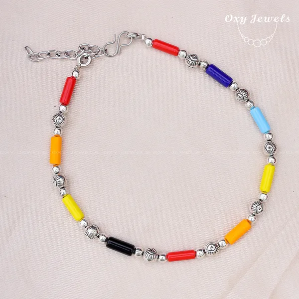 Vibrant_Multicolor_Oxidised_Beaded_Anklets_Set