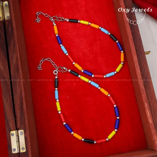 Vibrant_Multicolor_Oxidized_Beaded_Anklets_Set