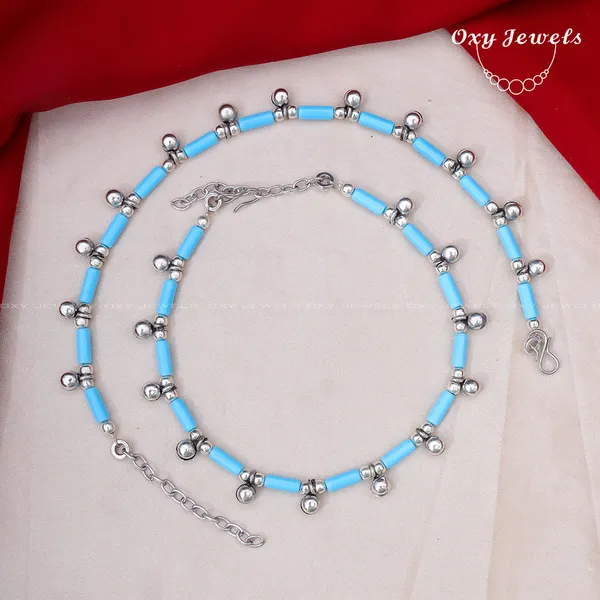 Elegant_Sky_Blue_Oxidised_Silver_Anklet_Set_with_Beaded_Charm